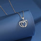 925 Sterling Silver Double Heart-shaped Necklace For Women Summer
