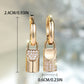 Champagne Gold Round White Diamond Lock Eardrops