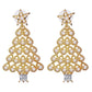 Colorful Crystals Christmas Tree Earrings Fashion Earrings