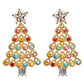 Colorful Crystals Christmas Tree Earrings Fashion Earrings