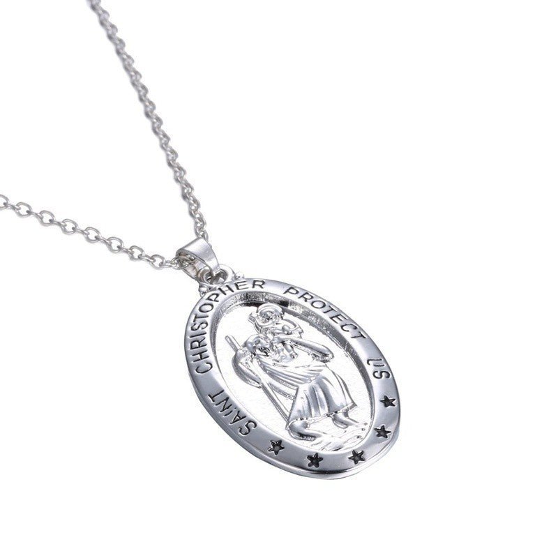 Creative Character Carving Simple Necklace English Carved Pendant