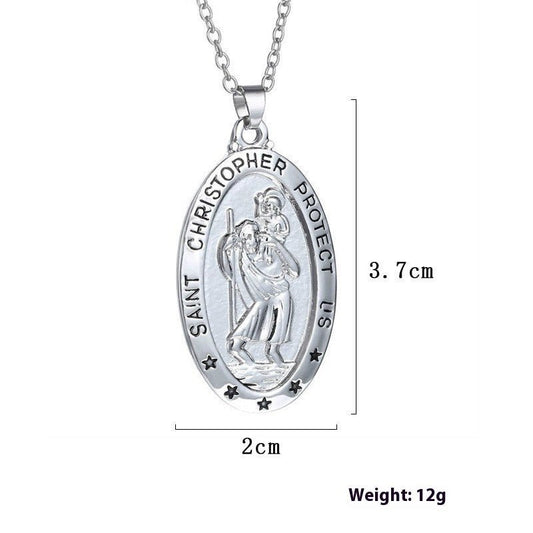 Creative Character Carving Simple Necklace English Carved Pendant