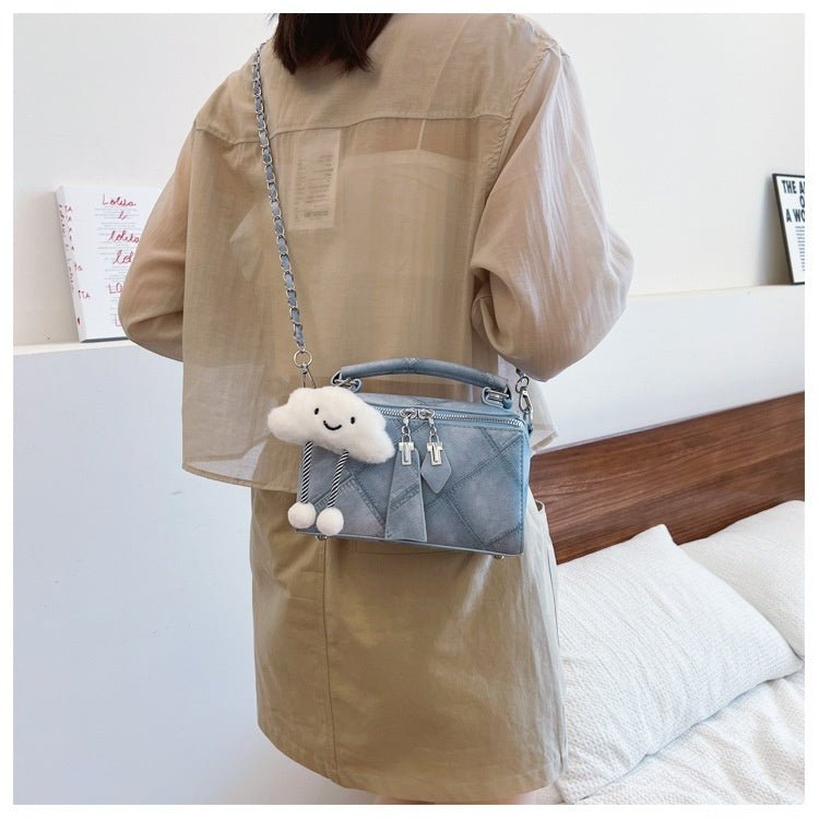 Niche Korean Style Box Elegant Texture Chain Handbag Shoulder Messenger Bag