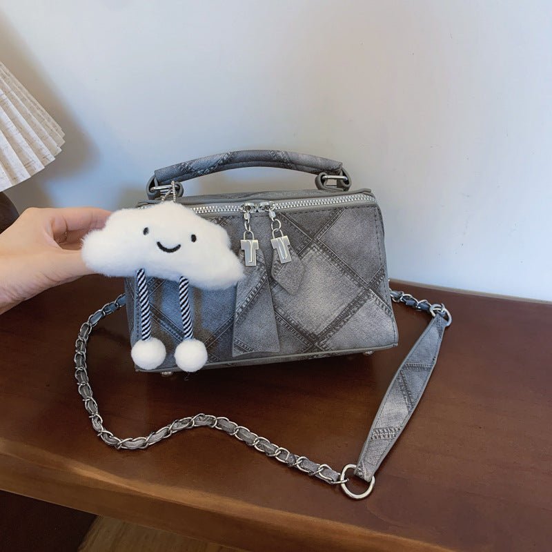 Niche Korean Style Box Elegant Texture Chain Handbag Shoulder Messenger Bag